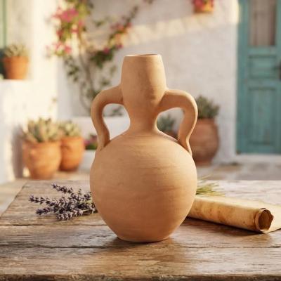 Handcrafted Terracotta Miniature Amphora Vase